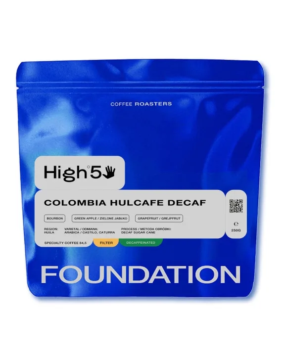 Кофе в зёрнах Foundation Coffee Roasters Хай5 Колумбия Хулкафе без кофеина, под фильтр, 250 г