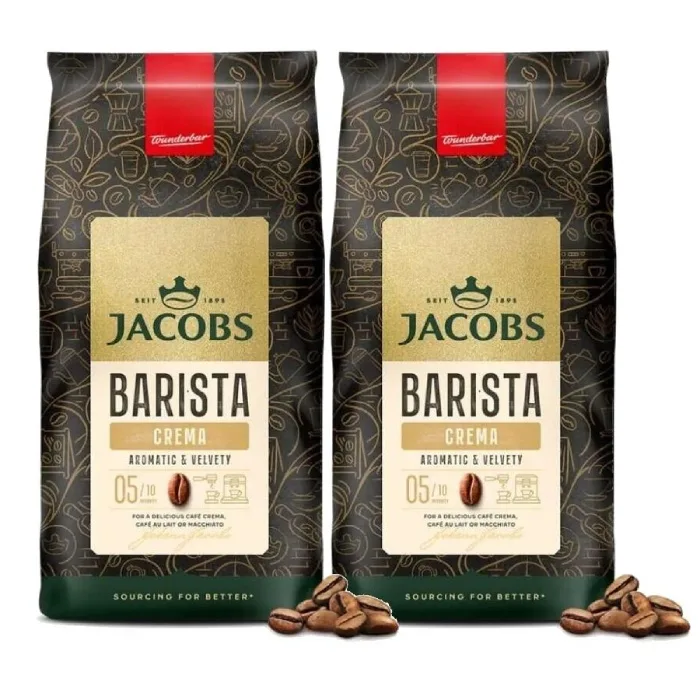 Кофе в зёрнах Jacobs Barista Editions Crema, набор 2х1 кг