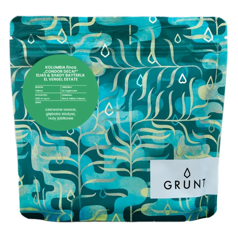 Кофе в зёрнах Grunt Колумбия Финка Кондор Декаф, без кофеина, под фильтр, 250 г