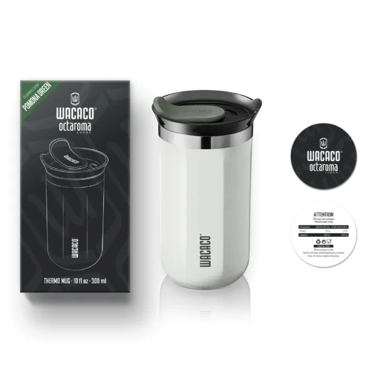 Термокружка Wacaco Octaroma Lungo Ceramic White 300 мл белая