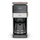 Кофеварка переливная KRUPS Grind Aroma XL KM842810 с кофемолкой, чёрная — фото 1