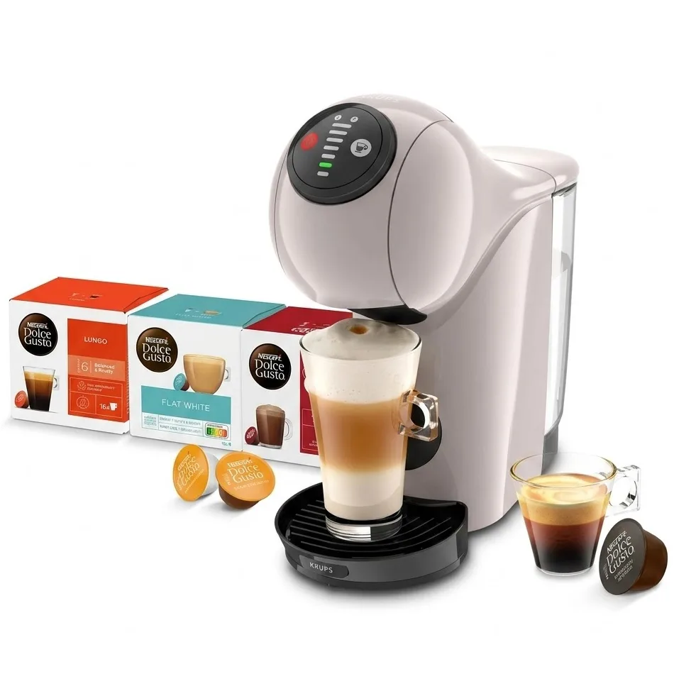 Капсульная кофемашина Krups Genio S Taupe KP243AF0 с капсулами Dolce Gusto в подарок