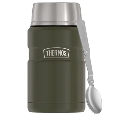 Термос для еды со складной ложкой и кружкой Thermos 710 мл, зеленый