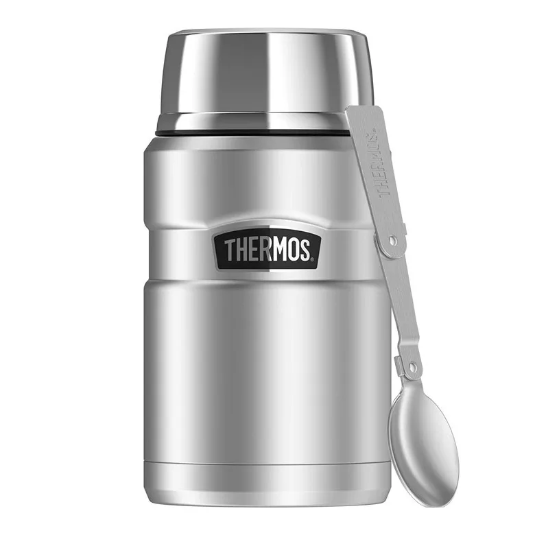 Термос для еды со складной ложкой и кружкой Thermos 710 мл, стальной