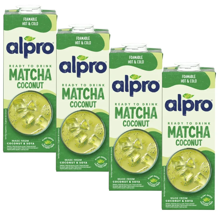 Растительный напиток Alpro Matcha Ready To Drink, набор 4х1 л