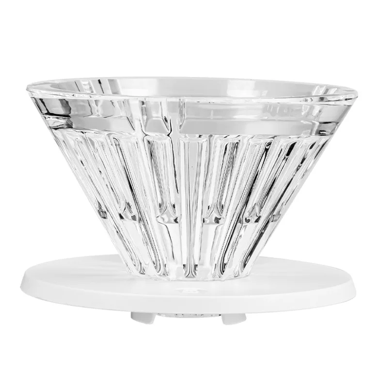 Стеклянный дриппер Timemore Crystal Eye TURBO 01, белая подставка