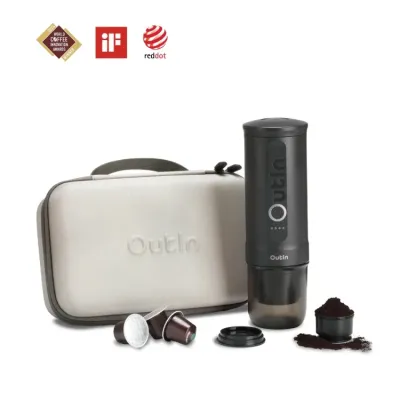 Портативная кофеварка эспрессо с чехлом OutIn Nano Travel Kit - Серая