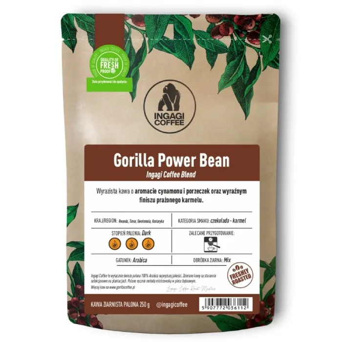 Кофе в зёрнах Ingagi Coffee Gorilla Power Bean 1 кг