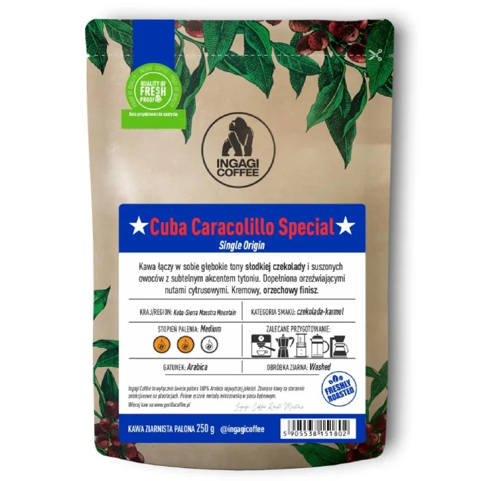 Кофе в зернах Ingagi Coffee Cuba Caracolillo Special Omniroast 1 кг