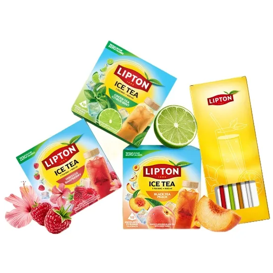 Набор чая Lipton Ice Tea 3 упаковки со стеклянными трубочками