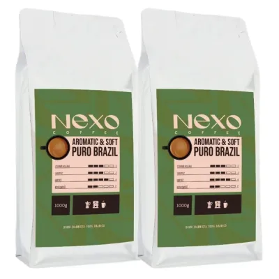 Кофе в зёрнах NEXO Coffee Puro Brazil, набор 2 упаковки по 1 кг