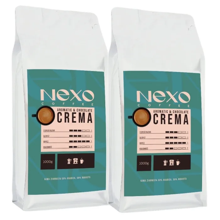 Кофе в зёрнах NEXO Coffee Crema, набор 2 упаковки по 1 кг