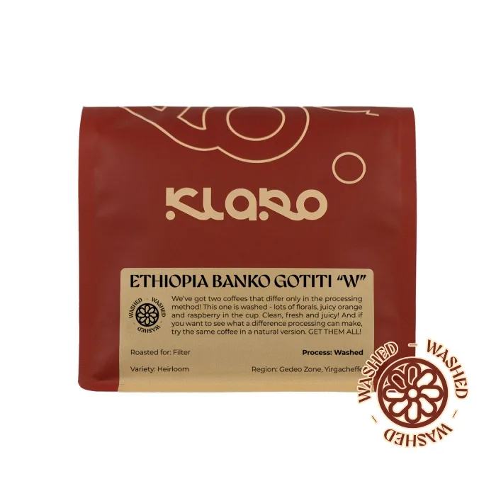 Кофе в зёрнах Klaro Etiopia Banko Gotiti Washed, светлая обжарка, для фильтра, 200 г