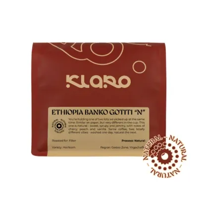 Кофе в зёрнах Klaro Etiopia Banko Gotiti Natural, светлая обжарка, для фильтра, 200 г