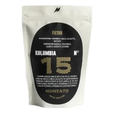 Кофе в зёрнах Momento Колумбия 15 Finca Los Alpes, мытая обработка, 250 г