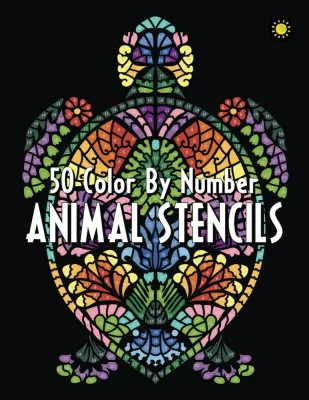 Раскраска по номерам Sunlife Drawing — Animal Stencils: животные на белом и чёрном фоне, 104 стр.