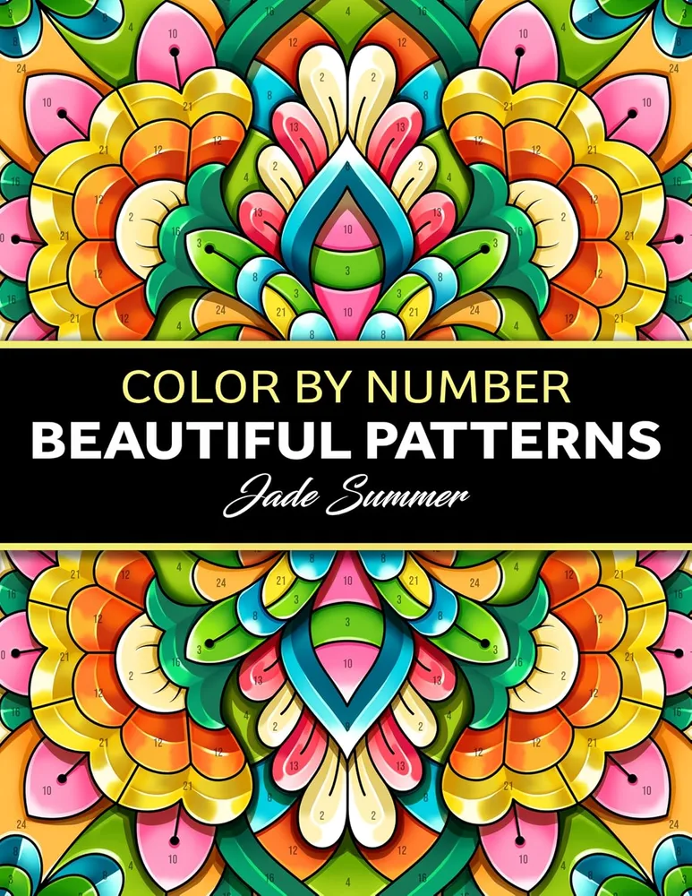 Раскраска по номерам Jade Summer — Красивые узоры, для взрослых, 110 стр.