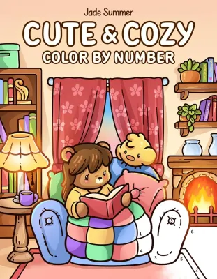 Раскраска по номерам Jade Summer — Cute & Cozy, уютные сцены для взрослых и подростков, 109 стр.