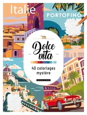 Раскраска по номерам Dessain et Tolra — Dolce vita, 40 загадочных раскрасок, 96 стр.