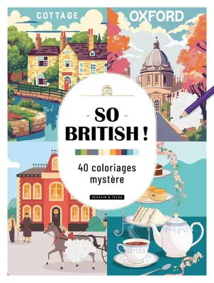 Раскраска по номерам Dessain et Tolra — So British!, 40 загадочных раскрасок, 96 стр.