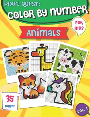 Раскраска по номерам Jennifer Rolling — Pixel Quest: пиксельные животные, Vol. 1, 78 стр.