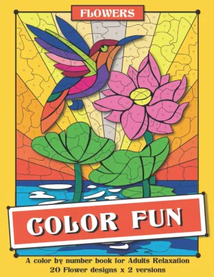 Раскраска по номерам Jennifer Rolling — Color Fun Flowers, 20 цветов в двух вариантах, 87 стр.