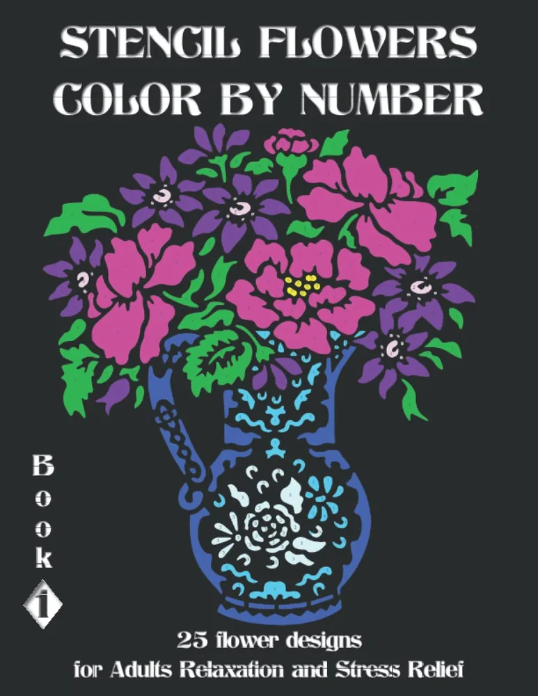 Раскраска по номерам Jennifer Rolling — Цветы-трафареты, книга 1, 105 стр.