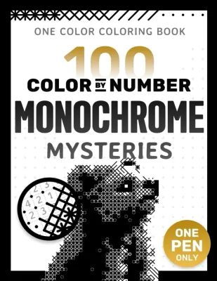 Раскраска по номерам Pixelcolorist Books — 100 монохромных загадок, одной ручкой, 209 стр.