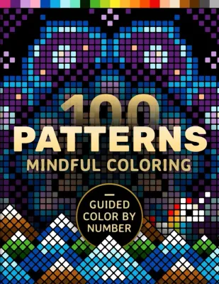 Раскраска по номерам Pixelcolorist Books — 100 узоров: мандалы, геометрия, абстракция, на чёрном фоне, 209 стр.