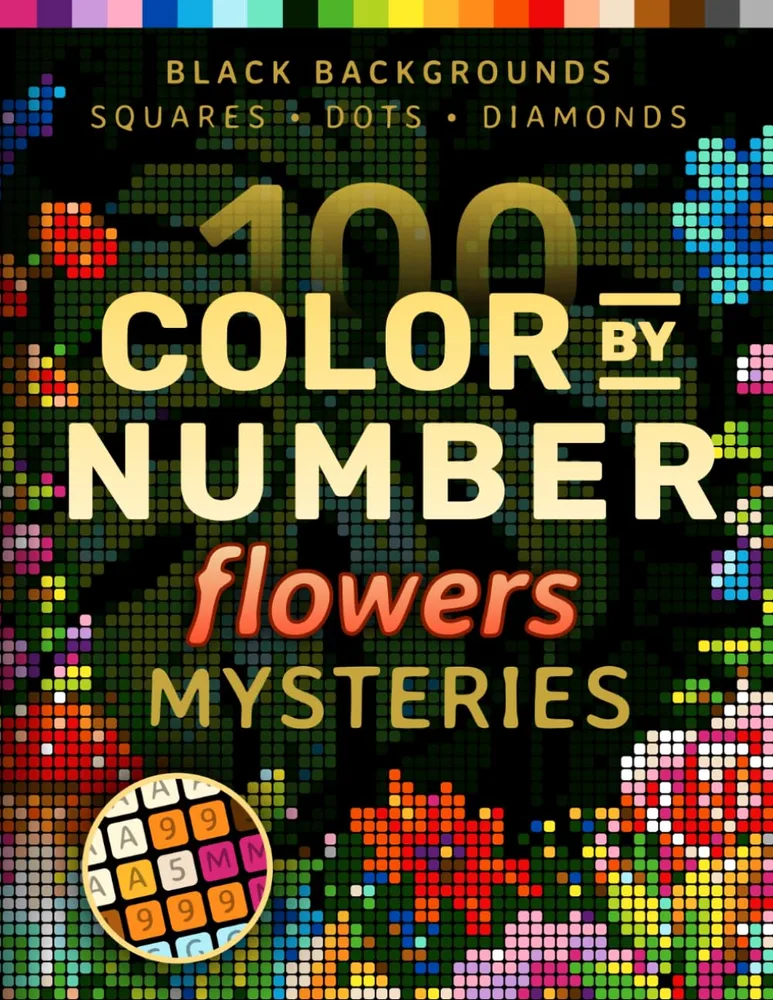 Раскраска по номерам Pixelcolorist Books — 100 цветочных загадок: природа, грибы, сад, 209 стр.