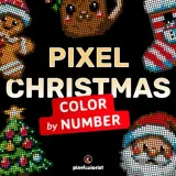 Раскраска по номерам Pixelcolorist Books — Пиксельное Рождество, для взрослых, 123 стр. — фото 1