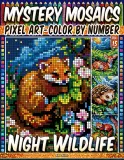 Раскраска по номерам Pipo Pixel — Ночные животные при луне, загадочная мозаика, пиксель-арт, Vol. 15, 212 стр. — фото 1