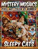 Раскраска по номерам Pipo Pixel — Сонные котики, загадочная мозаика, пиксель-арт, Vol. 11, 212 стр. — фото 1
