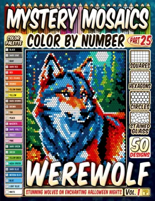 Раскраска по номерам Pipo Pixel — Оборотни, загадочная мозаика, 120 стр.