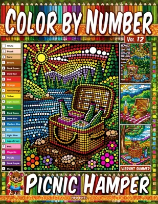 Раскраска по номерам Pipo Pixel — Корзинка для пикника, летний выпуск, Vol. 12, 42 стр.