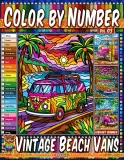 Раскраска по номерам Pipo Pixel — Винтажные пляжные фургоны, ретро-серф, Vol. 03, 42 стр. — фото 1