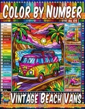 Раскраска по номерам Pipo Pixel — Винтажные пляжные фургоны, ретро-серф, Vol. 03, 42 стр. — фото 2