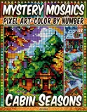Раскраска по номерам Pipo Pixel — Домики в лесу в четыре сезона, загадочная мозаика, Vol. 08, 212 стр. — фото 1