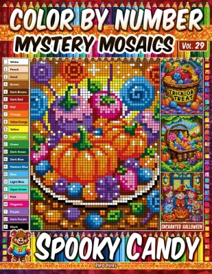 Раскраска по номерам Pipo Pixel — Жуткие сладости, загадочная мозаика в стиле пиксель-арт, Vol. 29, 42 стр.