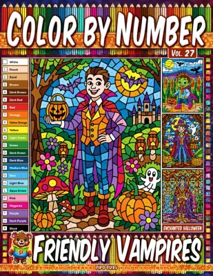 Раскраска по номерам Pipo Pixel — Дружелюбные вампиры, Хэллоуин, Vol. 27, 42 стр.