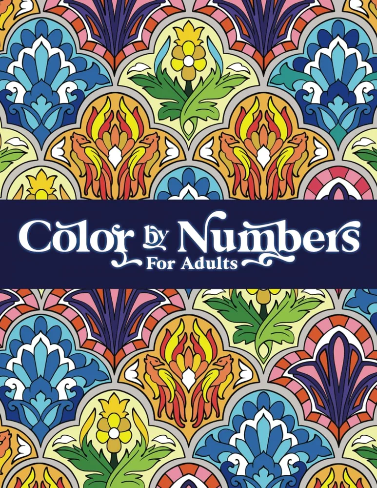 Раскраска по номерам Papeterie Bleu — Цветы, мандалы и узоры, для взрослых, 74 стр.
