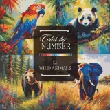 Раскраска по номерам Hue & Number — Дикие животные: попугаи, коалы, гризли и лисы, 28 стр. — фото 2