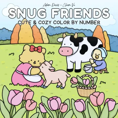 Раскраска по номерам Adam Davis — Snug Friends, милые уютные рисунки для подростков и взрослых, 88 стр.