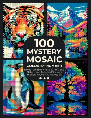 Раскраска по номерам Pixel Art Books — 100 загадочных мозаик: шедевры пиксель-арта, 206 стр.
