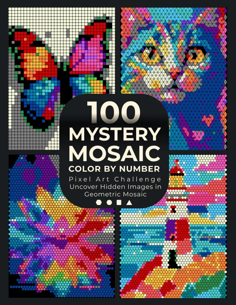 Раскраска по номерам Pixel Art Books — 100 загадочных мозаик: пиксель-арт челлендж, 206 стр.