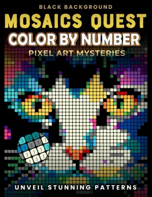 Раскраска по номерам Pixel Art Books — Mosaics Quest: тайны пиксель-арта, 106 стр.