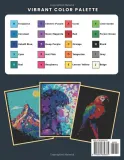 Раскраска по номерам Pixel Art Books — Mosaics Quest: загадочные животные и природа, квадраты, круги и шестиугольники, арт. B0F63NCF5X, 106 стр. — фото 3