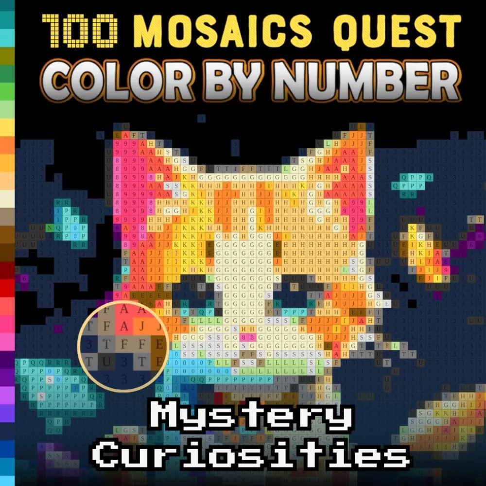 Раскраска по номерам Pixel Art Books — 100 Mosaics Quest: загадочные диковинки, пиксель-арт, 206 стр.