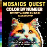 Раскраска по номерам Pixel Art Books — Mosaics Quest: загадочные животные на чёрном фоне, 96 стр. — фото 2
