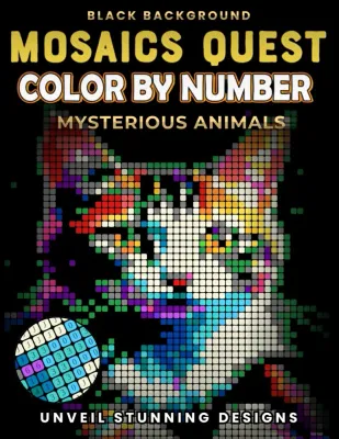 Раскраска по номерам Pixel Art Books — Mosaics Quest: загадочные животные, пиксель-арт, 106 стр.